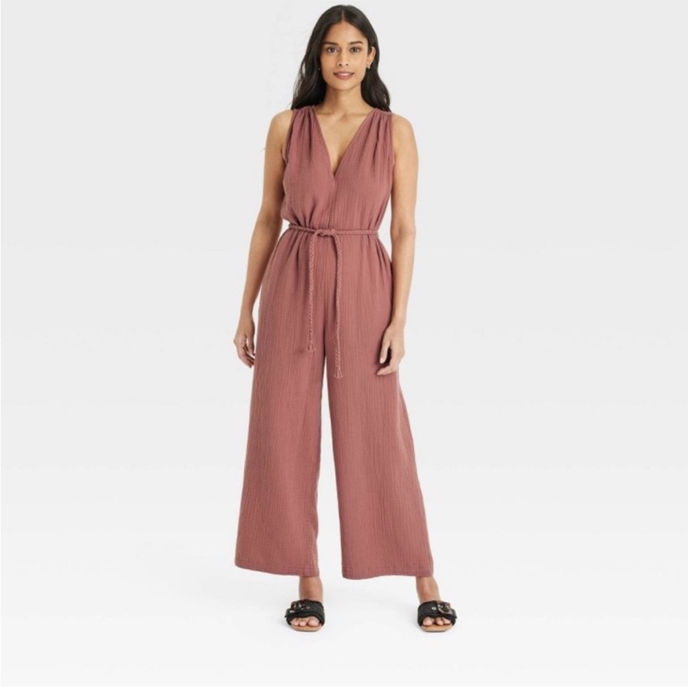 Target Women's Dusty Rose Sleeveless Jumpsuit